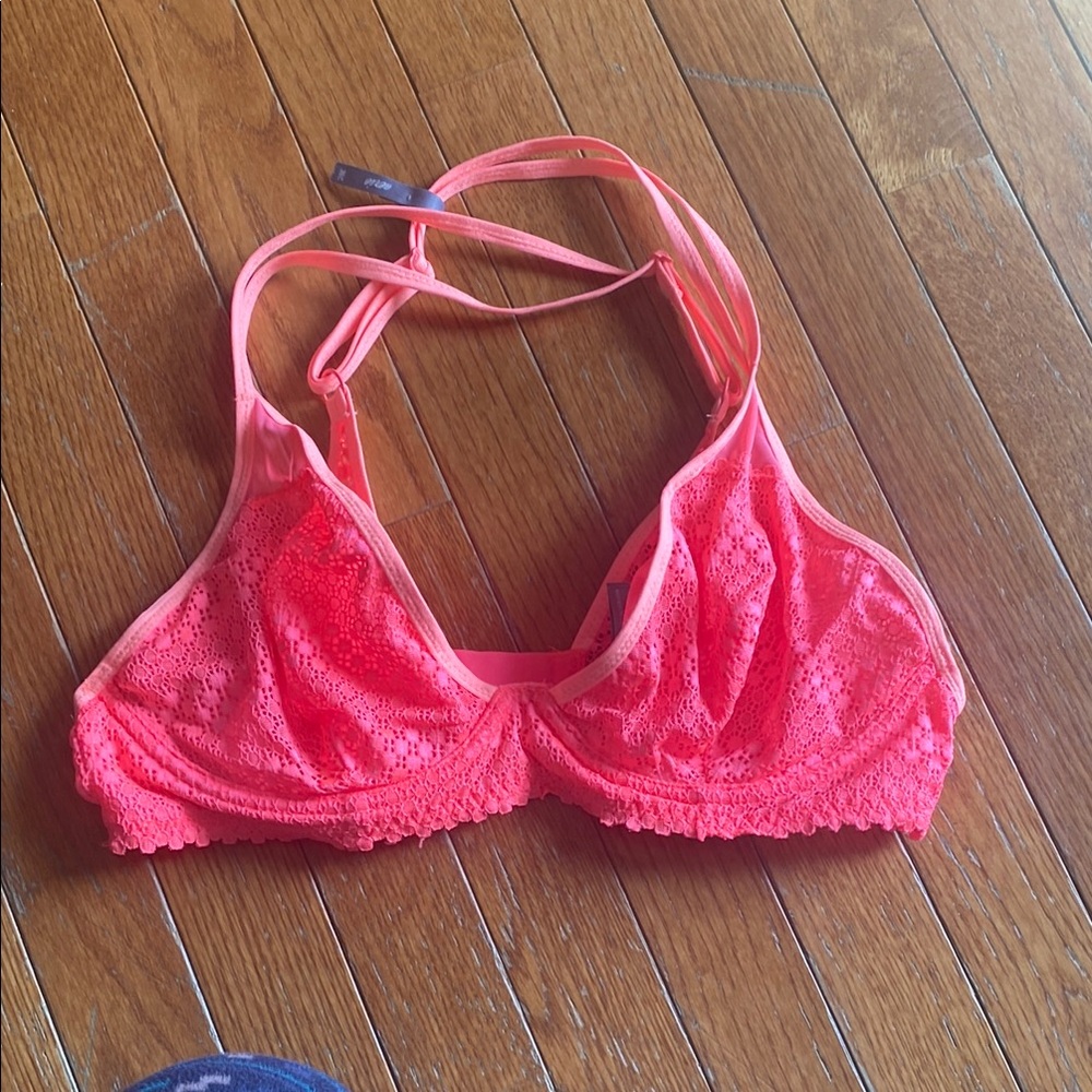 Aerie Pink Lace Bra with Adjustable Straps